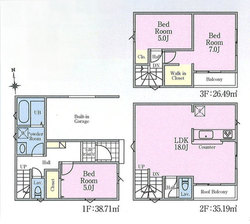 大田区南蒲田３丁目　新築一戸建て　1号棟　7,280万円　 建物画像1