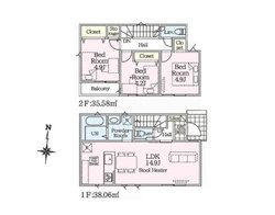 大田区久が原４丁目　新築一戸建て　2号棟 　7,990万円　 建物画像1