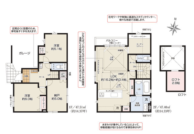 中野区鷺宮５丁目　新築一戸建て　1号棟