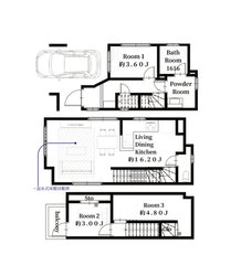 大田区西蒲田５丁目　新築一戸建て　7,880万円　　 建物画像1