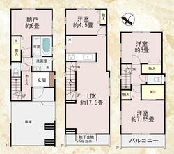 大田区大森南４丁目　新築一戸建て　A号棟　7,090万円　 建物画像1