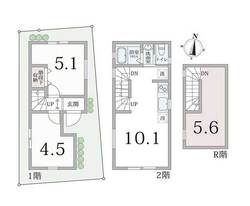 世田谷区八幡山２丁目　新築一戸建て　B棟　4,580万円 建物画像1