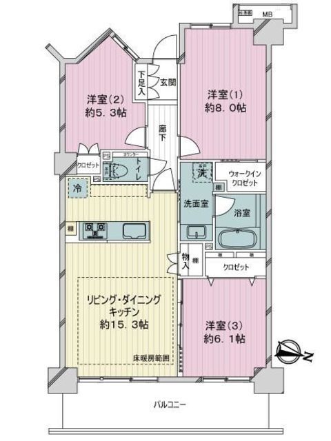 東京マスタープレイス 22階 間取り図