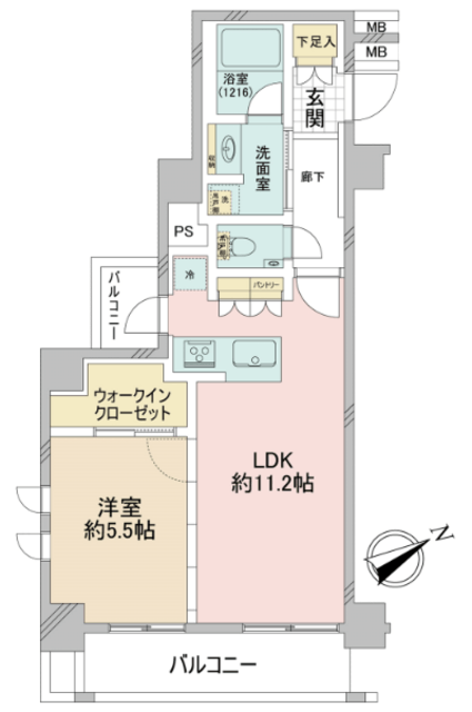 デュオステージ下落合 5階 間取り図