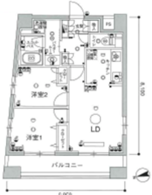 スカイコート蔵前 11階 間取り図