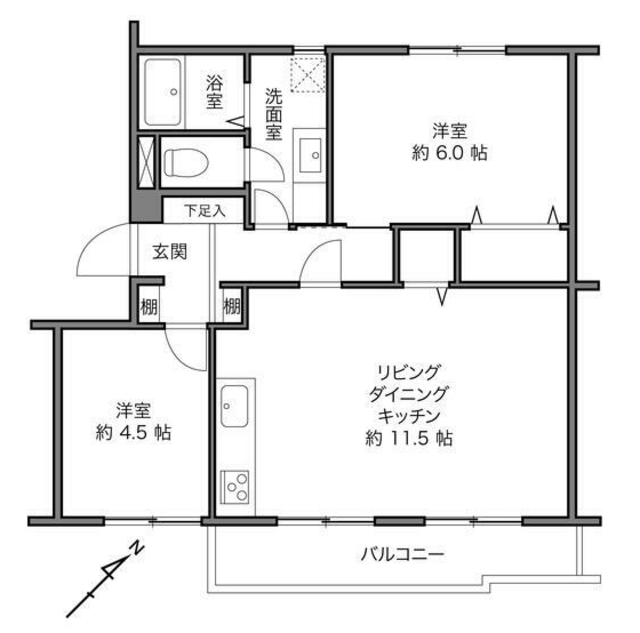 浜田山リッツハウス 2階 間取り図