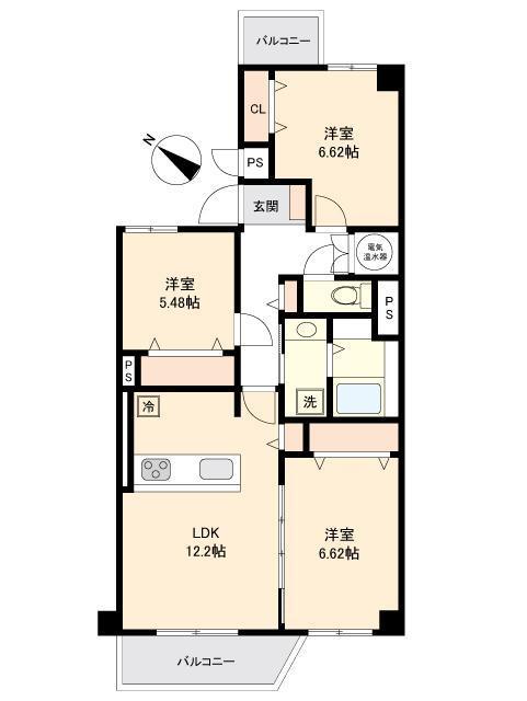 トーア余丁町マンション 3階 間取り図