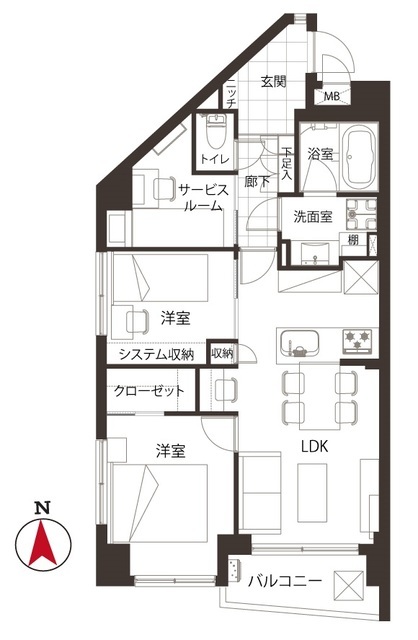 ルピナス中野 6階 間取り図