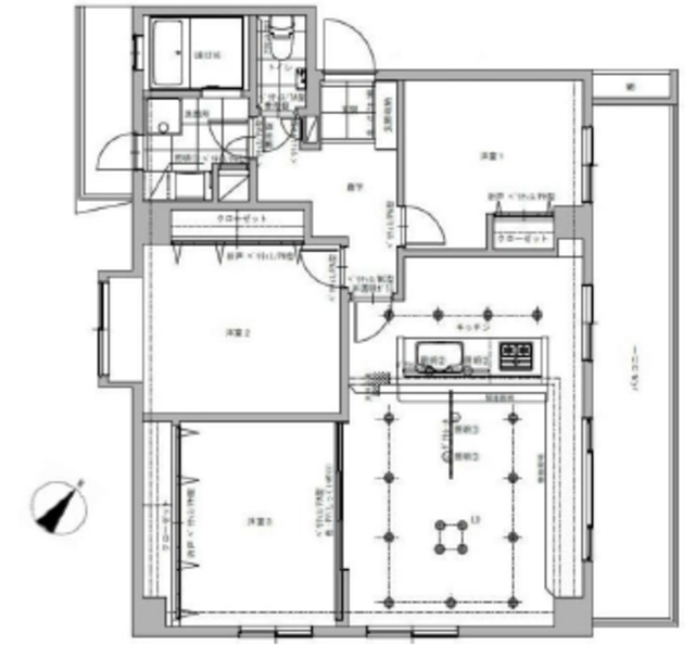 サニーハウス鷺の台 3階 間取り図