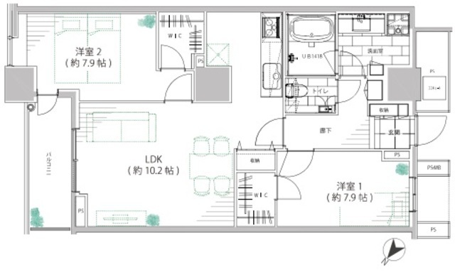 ザ・東京タワーズ シータワー 50階 間取り図