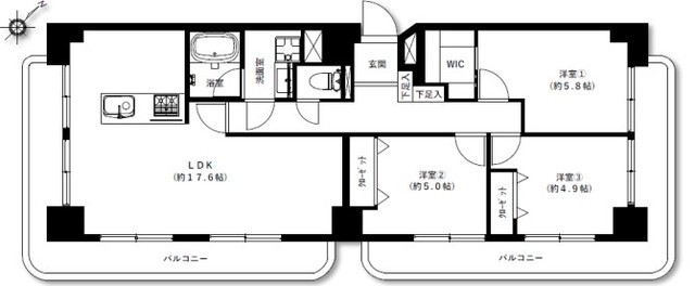三田シャスターマンション 6階 間取り図
