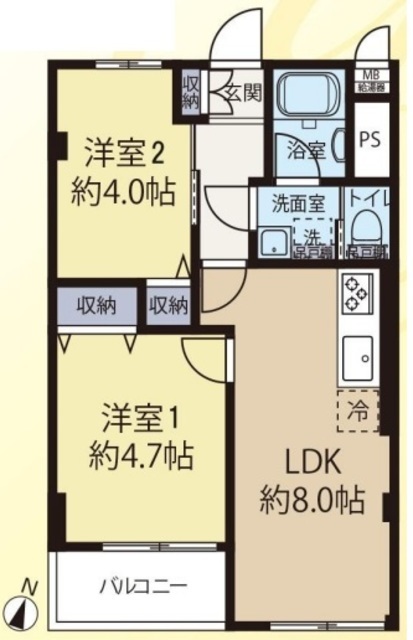 都立大コーポラス 4階 間取り図