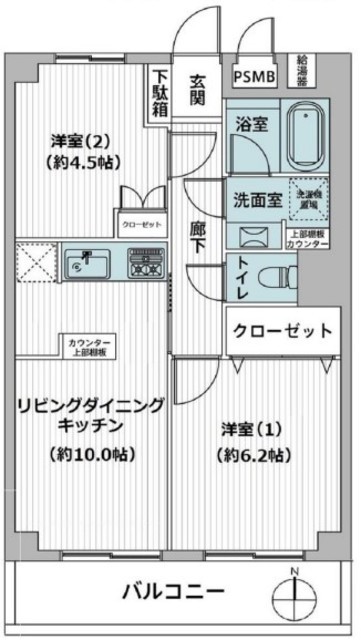 五反田サマリヤマンション 10階 間取り図