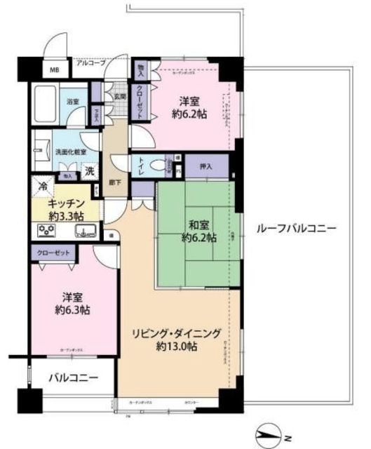 サンクチュアリ菊川リバーサイドステージ 5階 間取り図