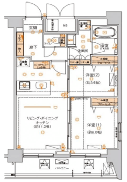 ハーモニーレジデンス東京イーストコア#002 3階 間取り図