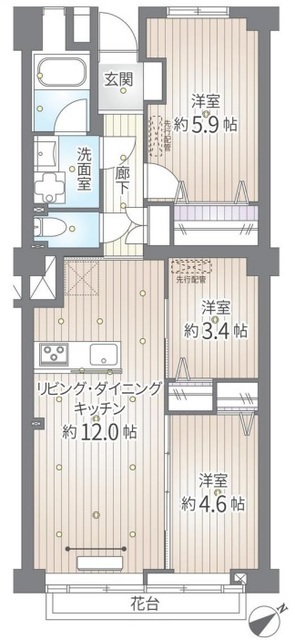 グリーンヒル新宿 7階 間取り図