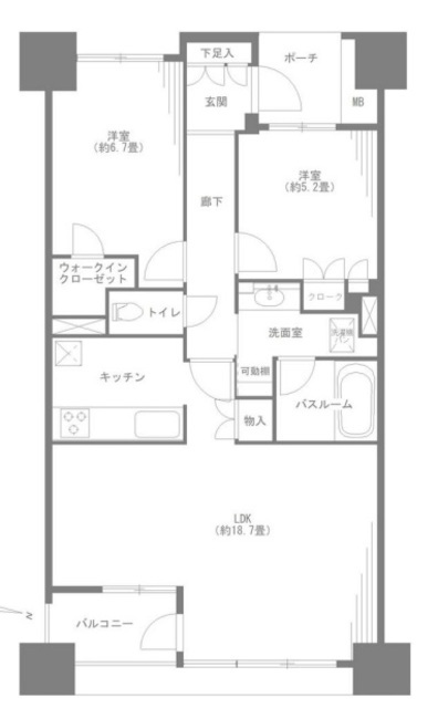 D'グラフォート世田谷芦花公園 8階 間取り図