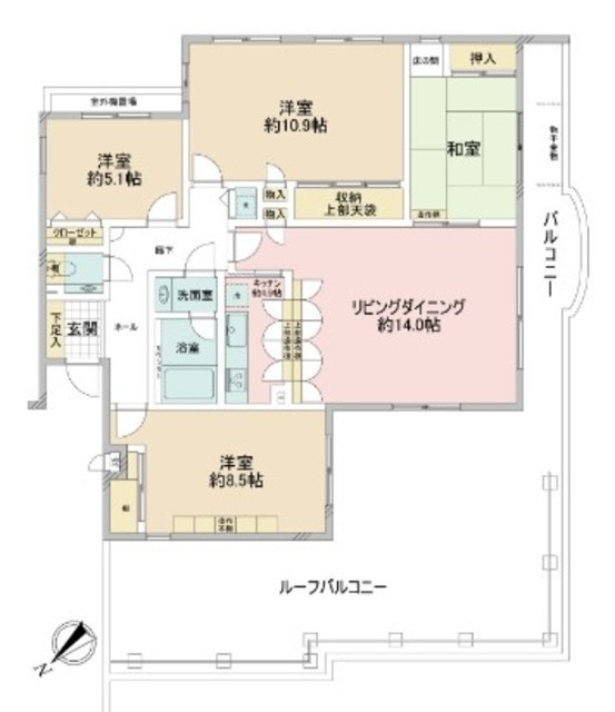 ステージ山王グランドヒルズ 4階 間取り図