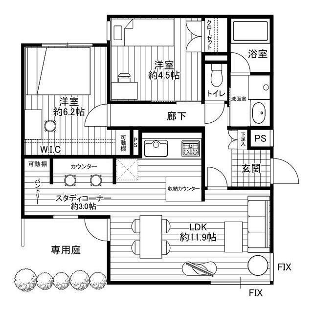 中銀用賀パークマンシオン 1階 間取り図