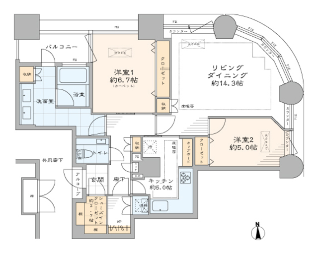 センチュリーパークタワー 36階 間取り図