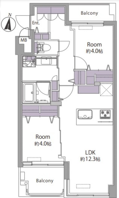 インペリアル広尾 3階 間取り図