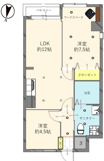 シティハイツ湊 2階 間取り図