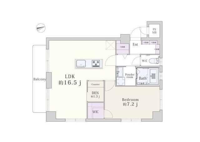 ハイライフ用賀 3階 間取り図