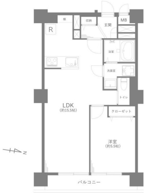 日商岩井方南町マンション 3階 間取り図