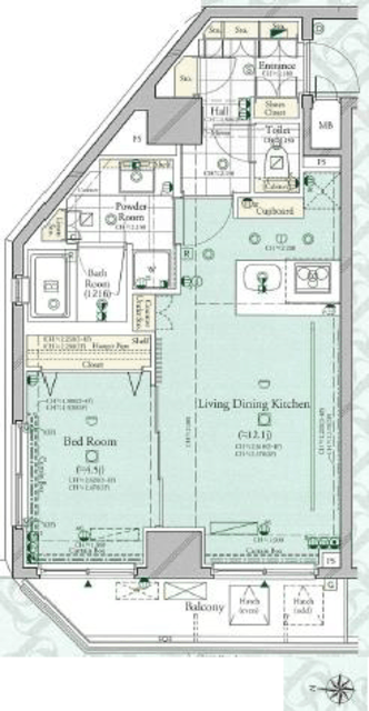 コンシェリア後楽園 5階 間取り図