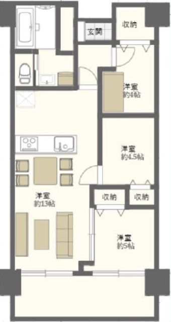 白髭橋ローヤルコーポ 1階 間取り図