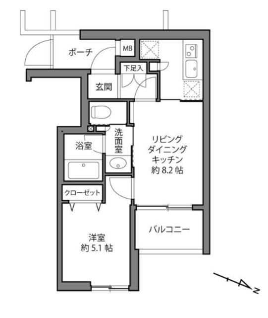 ディアステージ雪が谷大塚 3階 間取り図