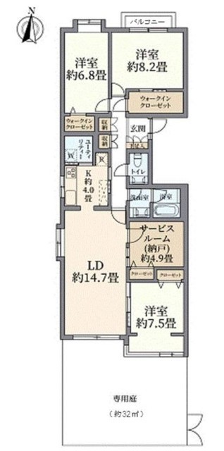 東急ドエルアルス上野毛 1階 間取り図