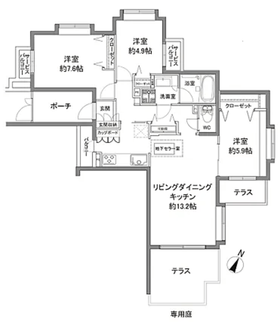 ライフパレス浜田山 1階 間取り図