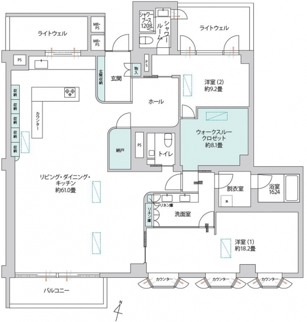 ロワ・ヴェール学芸大学 1階 間取り図