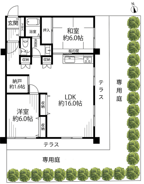 南荻窪ニューパールハイツ 1階 間取り図