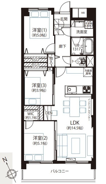 南砂町グリーンハイツ 13階 間取り図