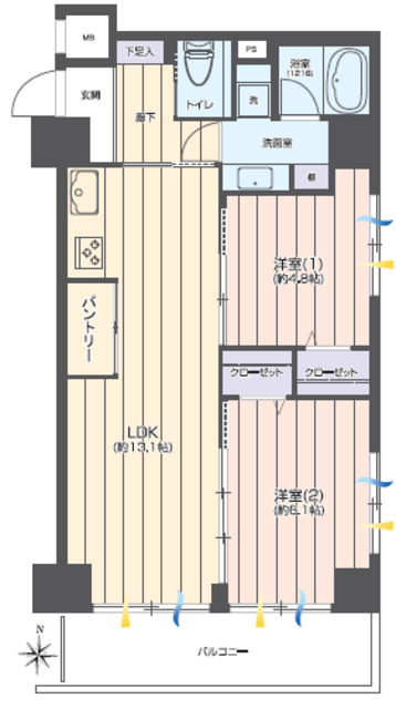 ドルミ錦糸町長谷川ビル 2階 間取り図