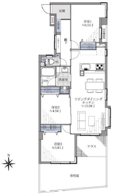 ライオンズガーデン阿佐ヶ谷 1階 間取り図