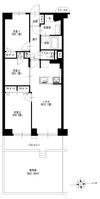 大森第2スカイハイツ 1階 間取り図