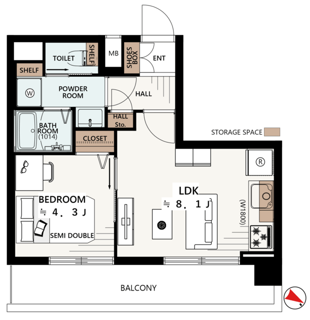 ライオンズマンション駒込 4階 間取り図