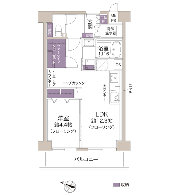 中野弥生町スカイハイツ 4階 間取り図