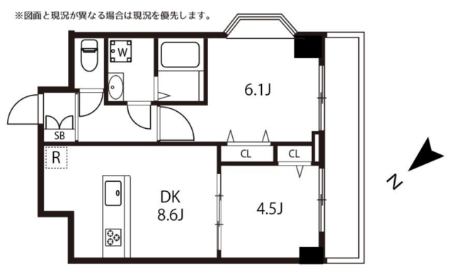 ビッグ武蔵野池袋 6階 間取り図