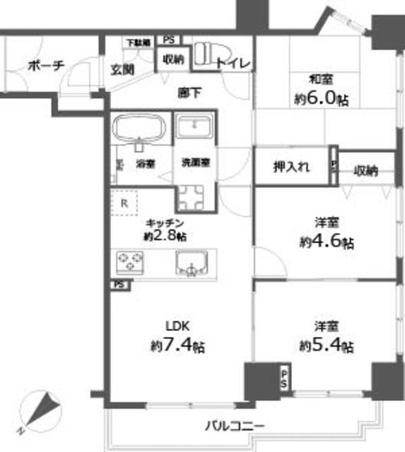 パルメゾン杉並 3階 間取り図