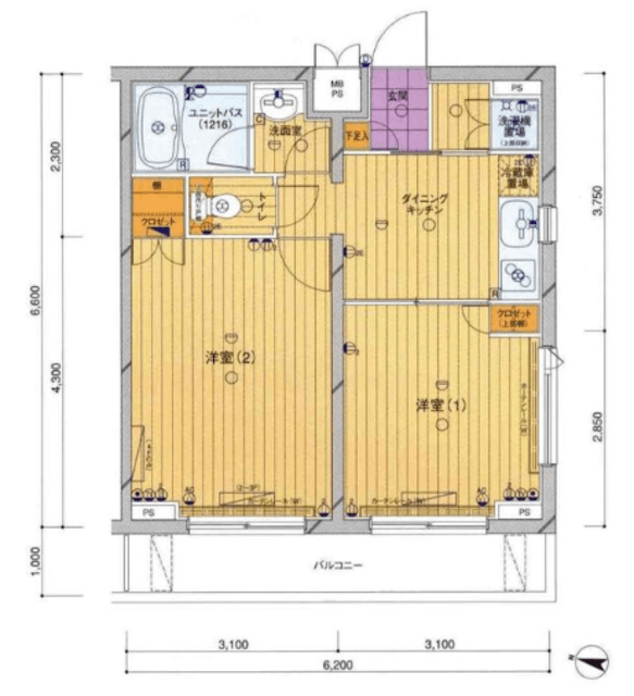 ルーブル高円寺参番館 3階 間取り図