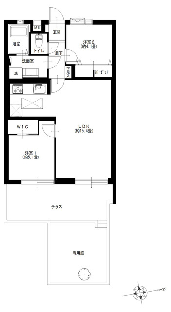 中銀世田谷桜丘マンシオン 1階 間取り図