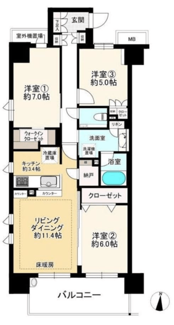 グローリオ東京住吉 10階 間取り図