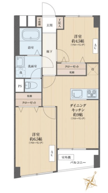 東中野フレンドマンション 2階 間取り図