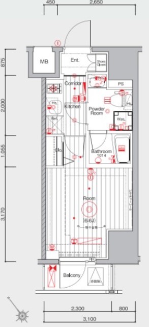 メイクスデザイン池袋 14階 間取り図