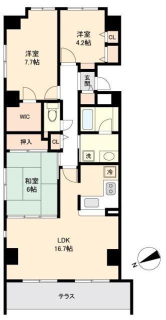 グローリア初穂田園調布 1階 間取り図