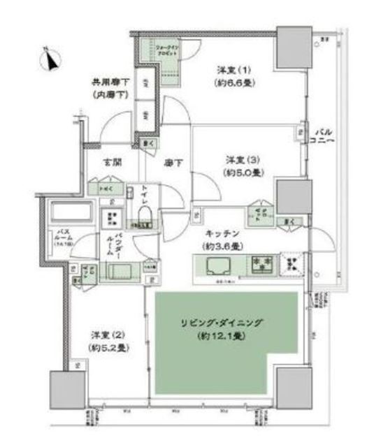 東京ベイシティタワー 13階 間取り図